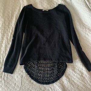 Navy blue, sheer back sweater